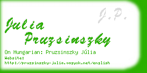 julia pruzsinszky business card